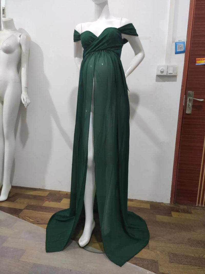 Vestido premamá de encaje de tiro