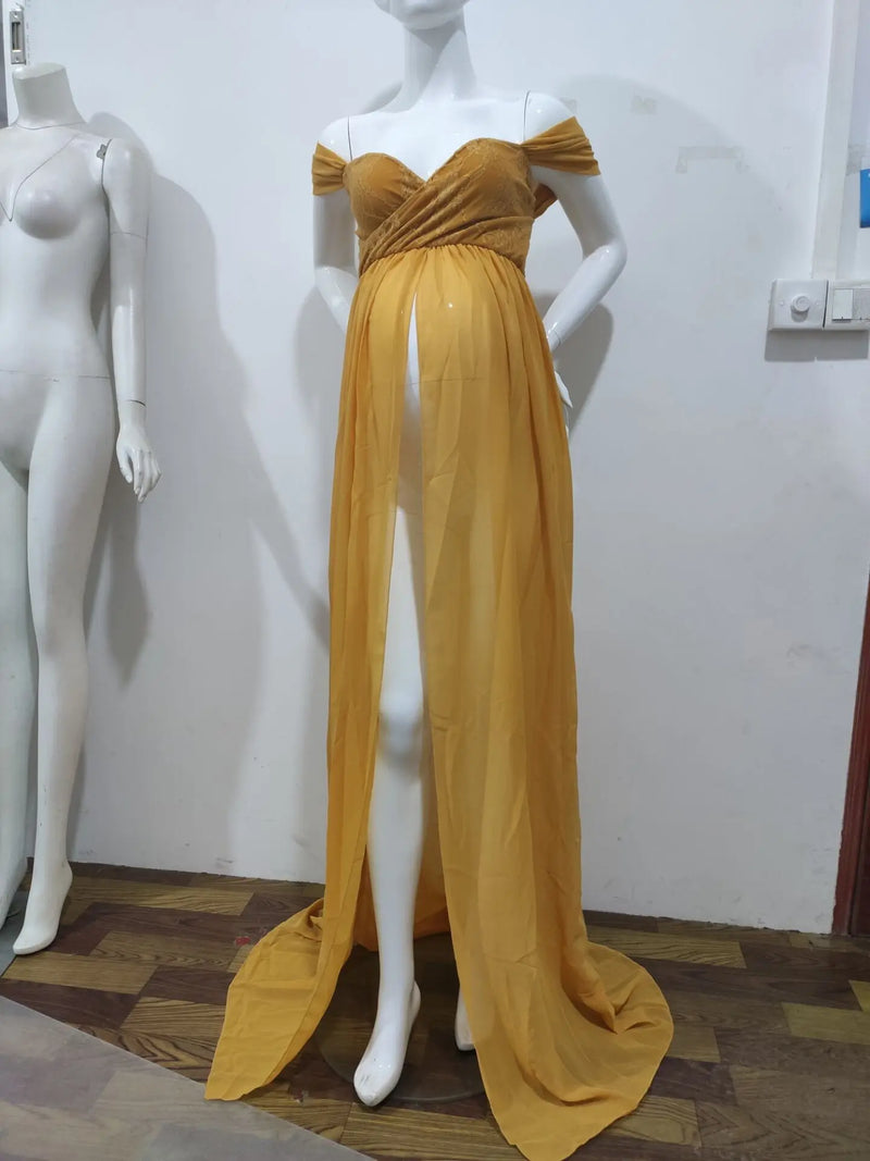 Vestido premamá de encaje de tiro