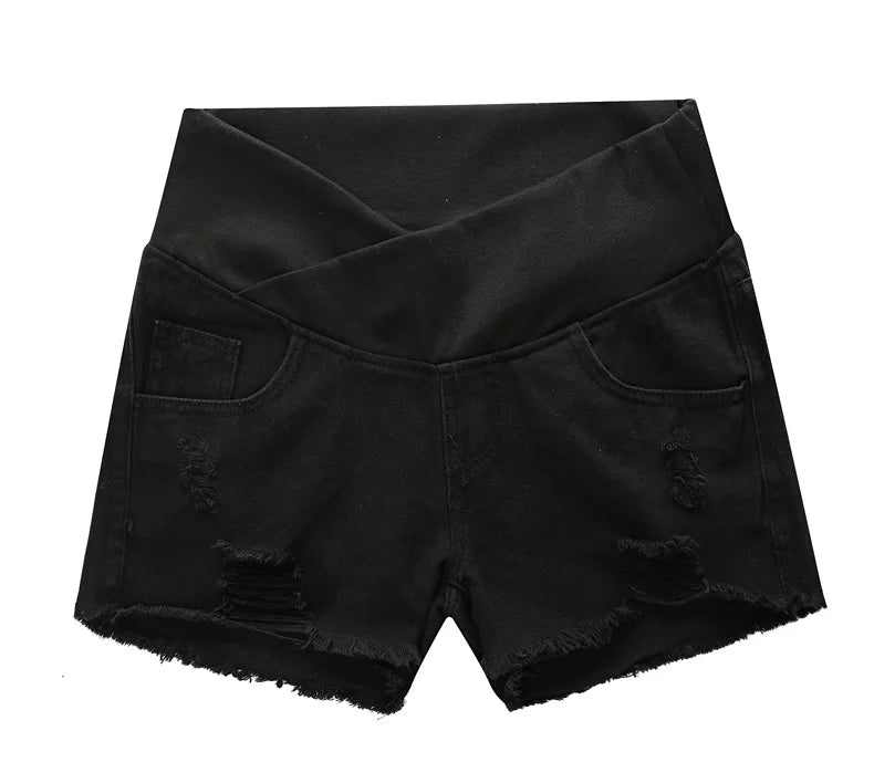 Plain Maternity Shorts with Pocket