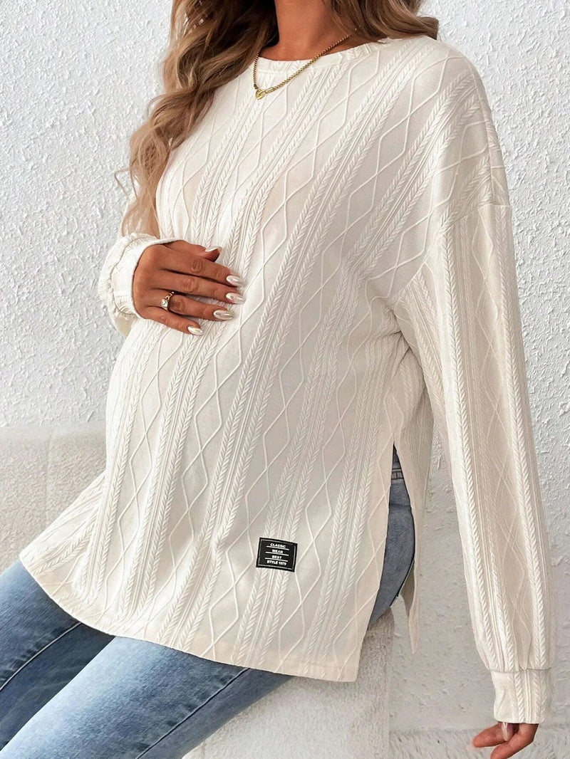 Pull Col Rond de Grossesse