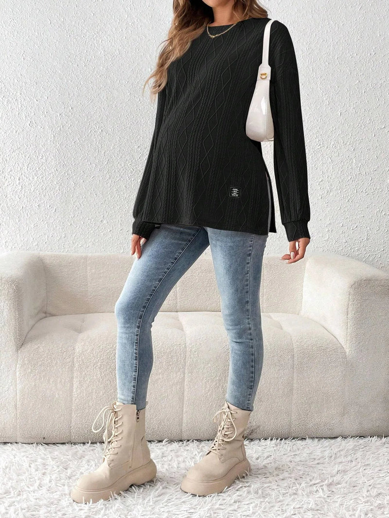 Pull Col Rond de Grossesse