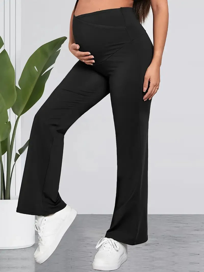 Pantalon de Grossesse Noir Taille Haute Chic