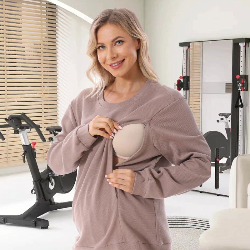 Sweat de Grossesse Confortable Couleur Uni