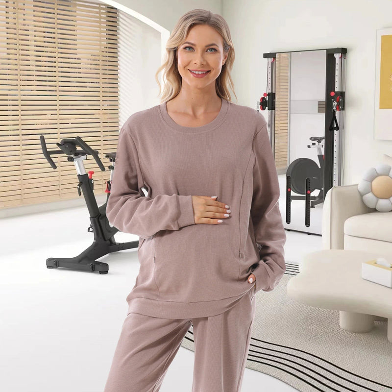 Sweat de Grossesse Confortable Couleur Uni